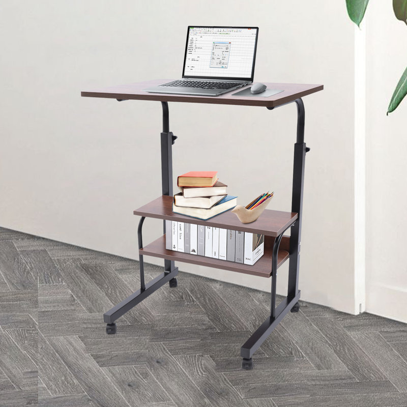 Inbox Zero Jimmia 23.62 Mobile Side Table with Wheels Adjustable Laptop Desk Cart Portable Reviews Wayfair